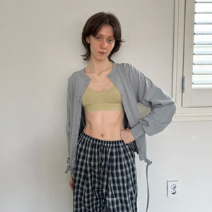 (새상품) 노컨텐츠 코튼 체크 가디건