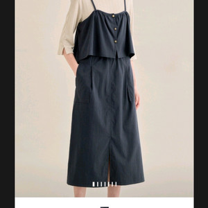 SJSJ 텍스처 블록 밴딩 드레스 &슬리브리스 탑 76