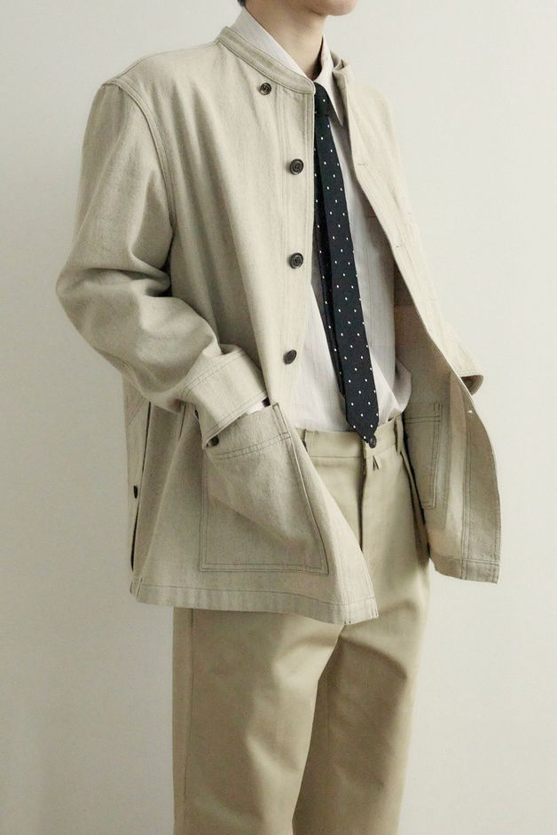 [L]유스 스탠드카라 워크자켓 베이지 youth--2