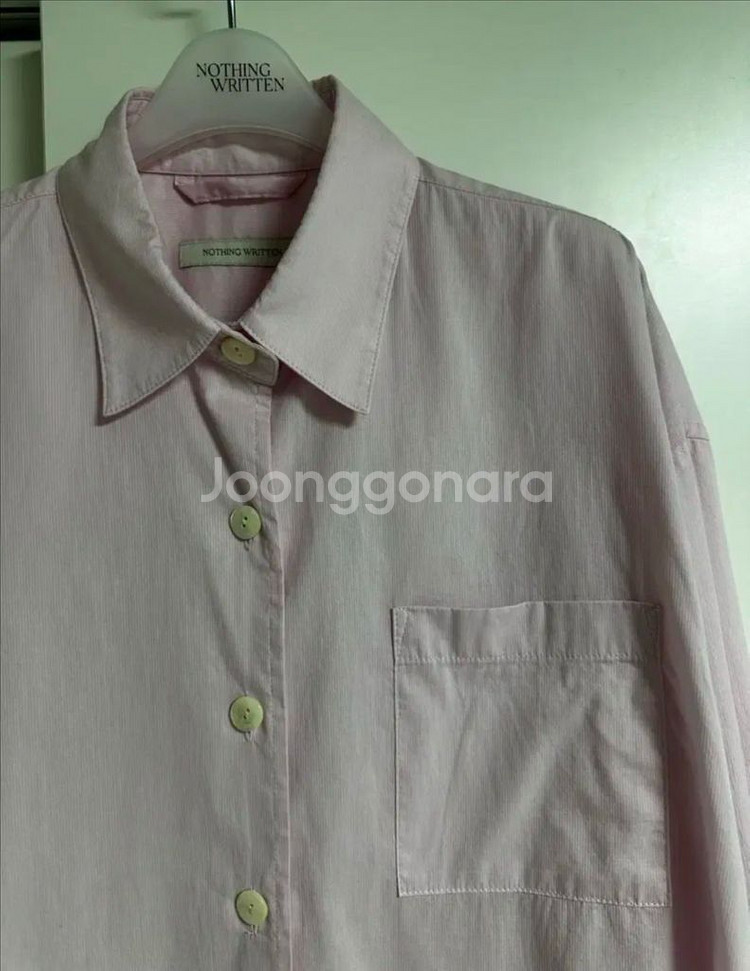 낫띵리튼 티몬 스트라이프 셔츠 핑크--1