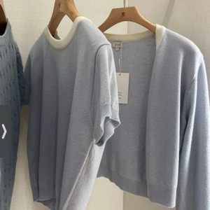 시에 sie 코코트리밍 울 니트 블루