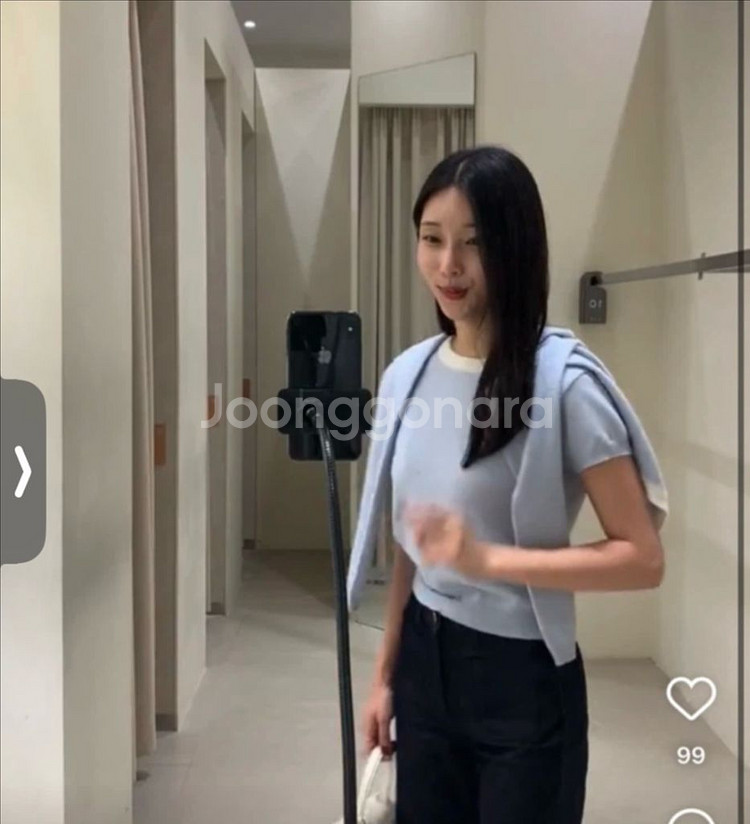 시에 sie 코코트리밍 울 니트 블루--1