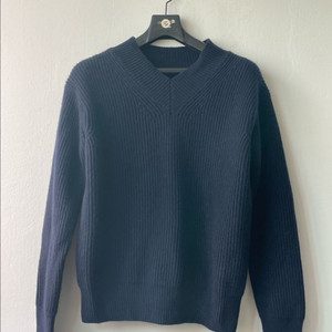 라벨 아카이브 메리노 파인울 브이넥 니트 네이비(1)