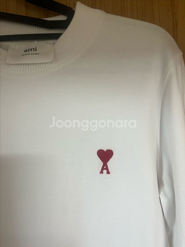 아미 라이트웨이트 스몰하트 맨투맨 화이트 XXS--8