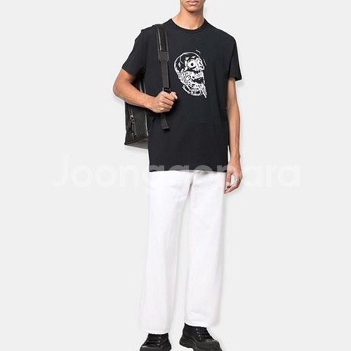 알렉산더 맥퀸 핸드웍 스컬 프린티 티셔츠 22시즌 mn--3