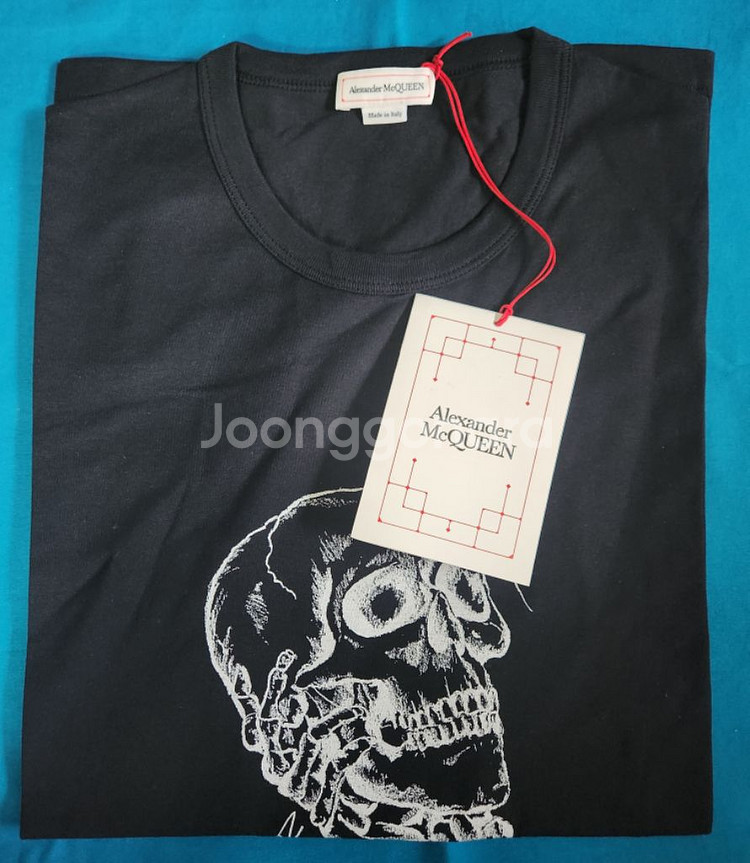 알렉산더 맥퀸 핸드웍 스컬 프린티 티셔츠 22시즌 mn--6