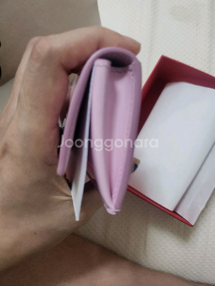 페라가모 정품 베이비핑크 카드지갑--6