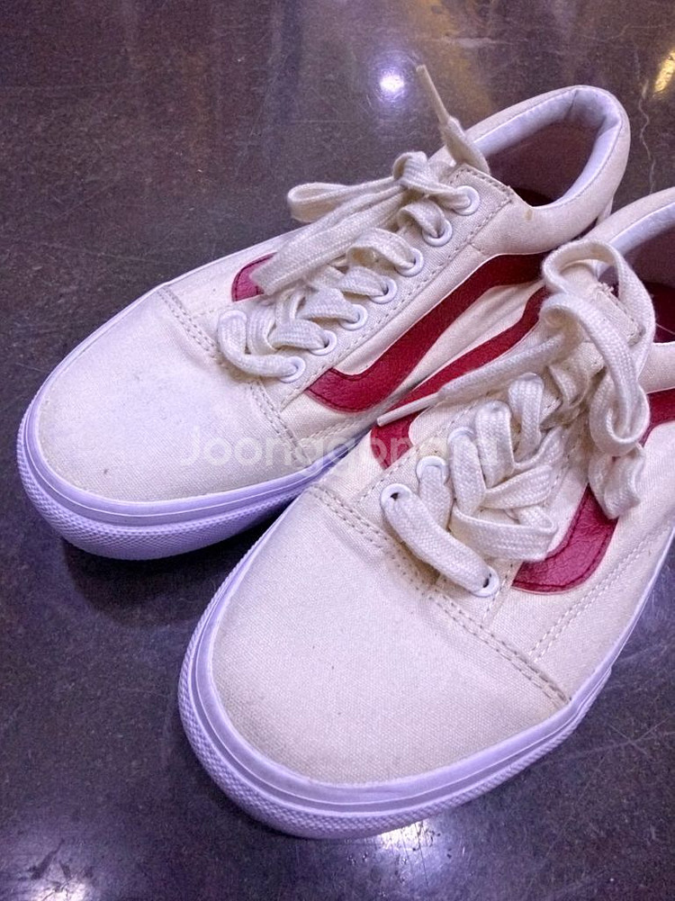 반스 올드스쿨 칠리레드 베이지 화이트 레드 신발 225--2