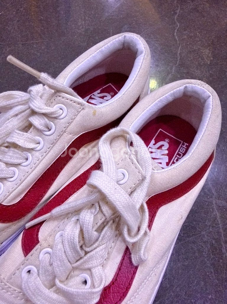 반스 올드스쿨 칠리레드 베이지 화이트 레드 신발 225--3