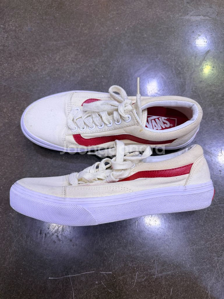 반스 올드스쿨 칠리레드 베이지 화이트 레드 신발 225--4