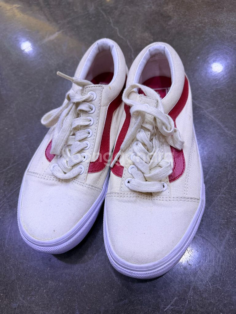 반스 올드스쿨 칠리레드 베이지 화이트 레드 신발 225--1