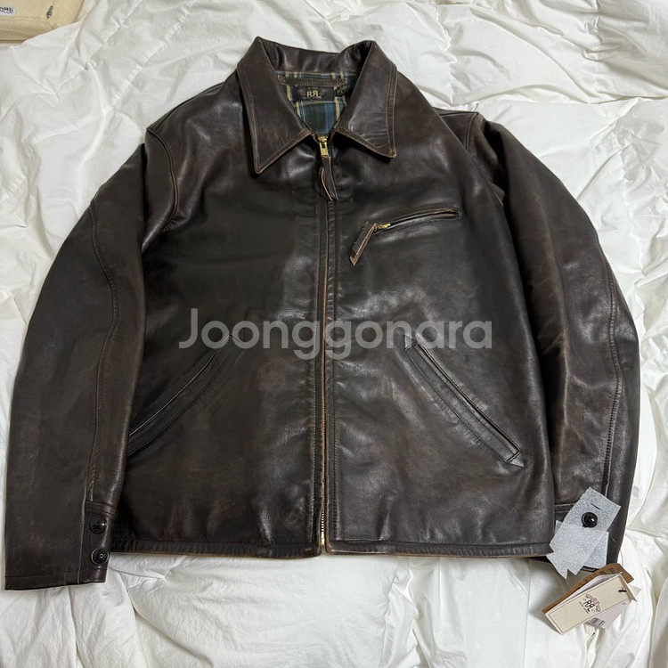 RRL 뉴스보이 레더 자켓 L 새상품--0