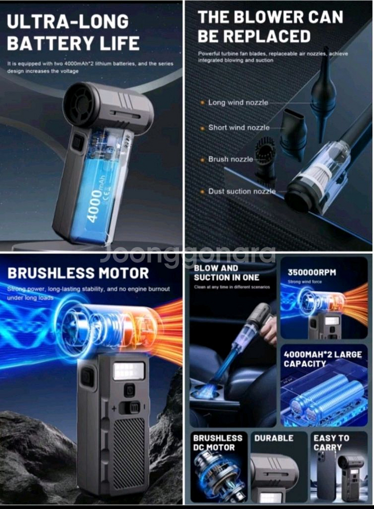 미니 에어건 송풍기 새제품. 350,000 RPM--2