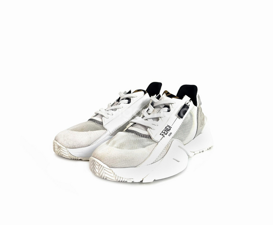 [7] 펜디 남성 플로우 나일론 로우탑 스니커즈 화이트--0