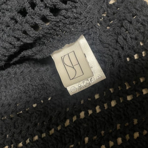 시에 크로쉐 니트 가디건 네이비