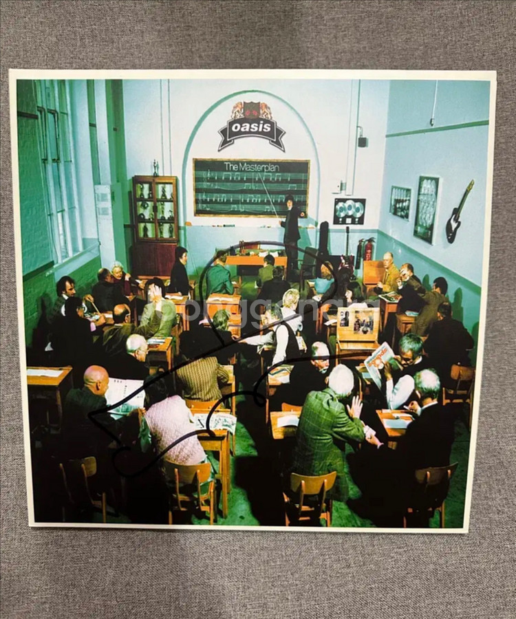 오아시스 마스터플랜 노엘 갤러거 친필 싸인 LP--0