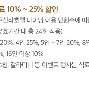 신라호텔 다이닝 25% 할인 | 팔선·라연·더파크뷰