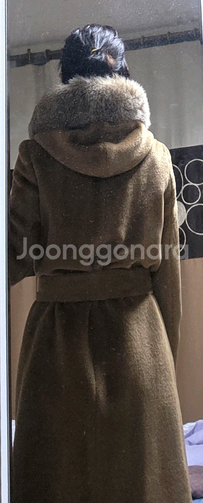 모조에스핀 알파카 폭스퍼 후드코트 J184MSG437--9