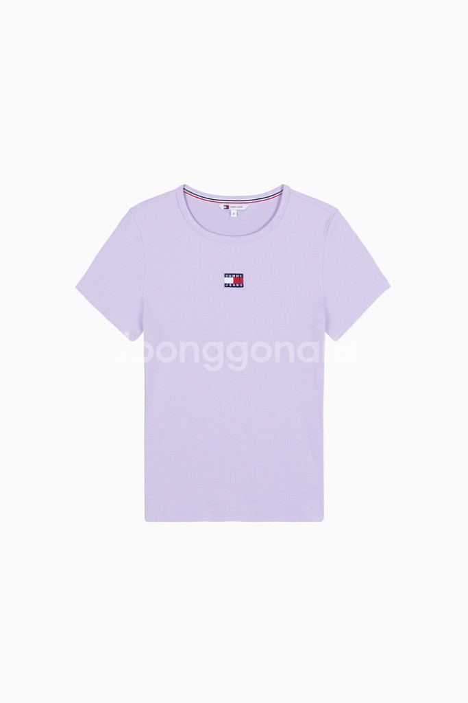 타미진스 슬림뱃지 립 티셔츠 XS 여름 반팔티 골지티--2