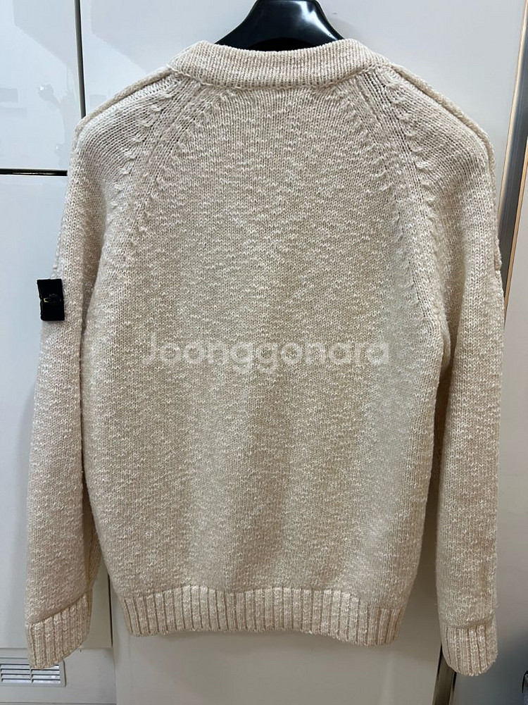 스톤아일랜드 아이보리가디건100-105 (새상품급)--1