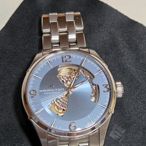 해밀턴 재즈마스터 오픈하트 아이스블루 42mm