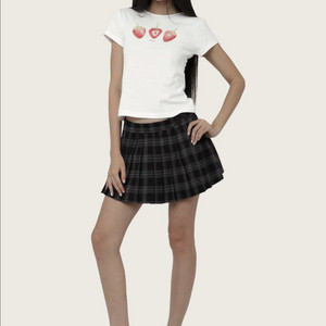 교환) 클리시어 딸기 반팔 티셔츠 스트로베리 파스텔 탑