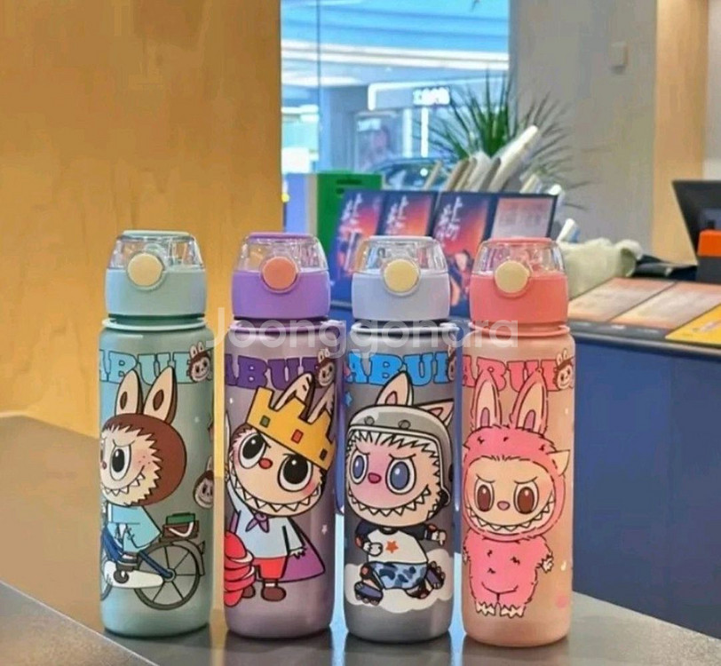 라부부 캐릭터 물통 핑크색 2개/새상품--0
