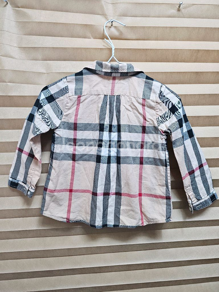 버버리 키즈 체크 긴팔셔츠 사이즈 2y 92cm--1
