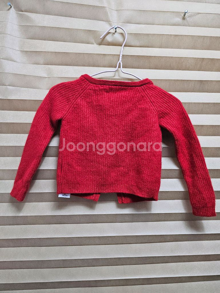 버버리 키즈 레드 니트 가디건 사이즈 2y 92cm--1