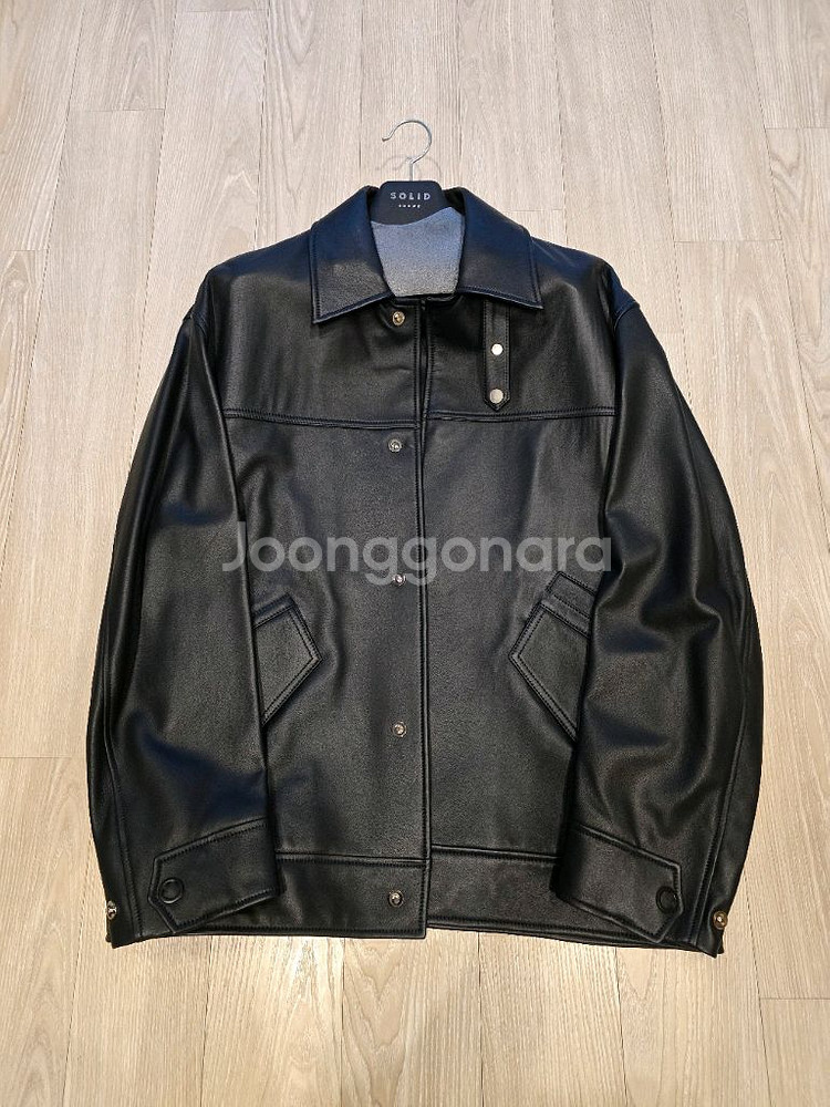 솔리드옴므 / 오버핏 가죽 자켓--1