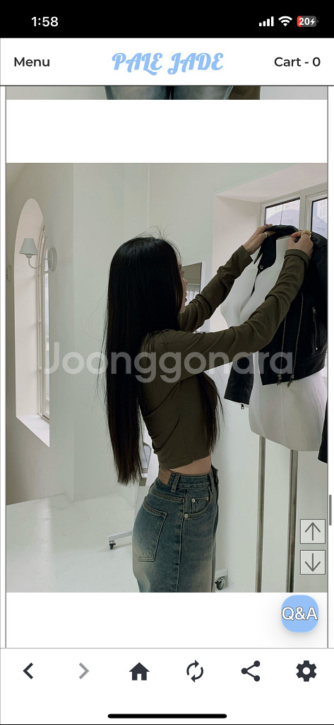 페일제이드 긴팔 크롭 티셔츠 카키--3
