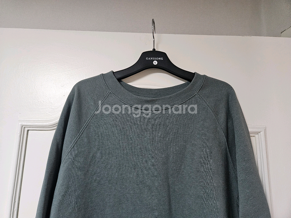 h&m 초록 그린 기모 맨투맨 긴팔티셔츠--1