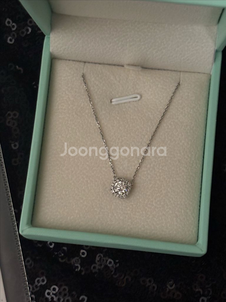 18k 랩다이아 최고급 화이트골드 목걸이--1
