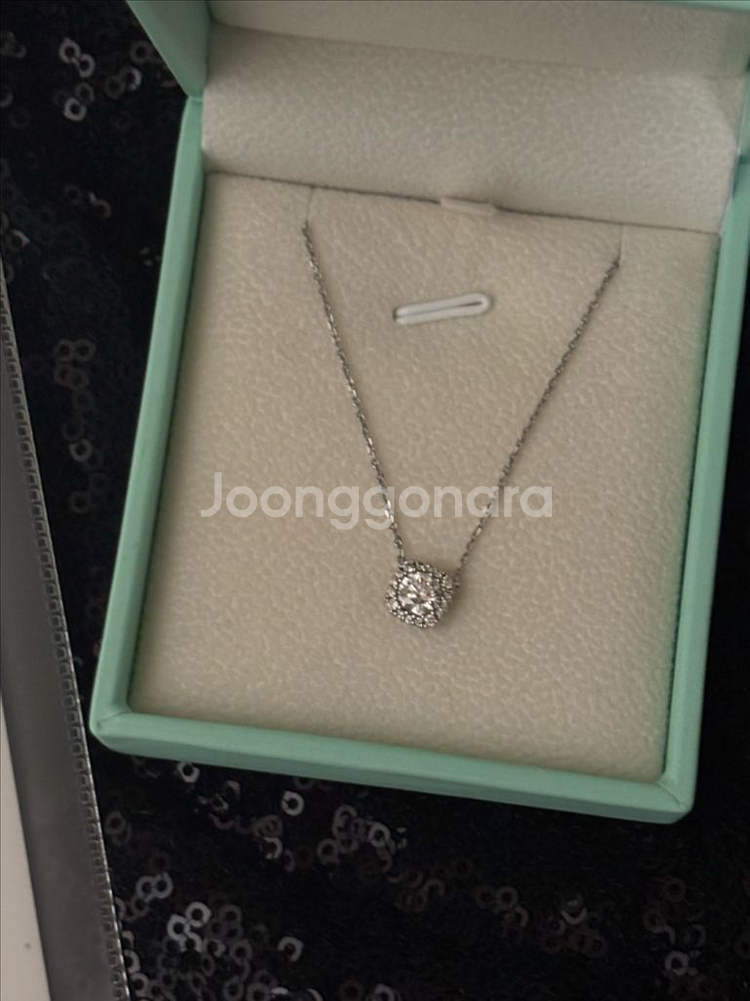 18k 랩다이아 최고급 화이트골드 목걸이--0