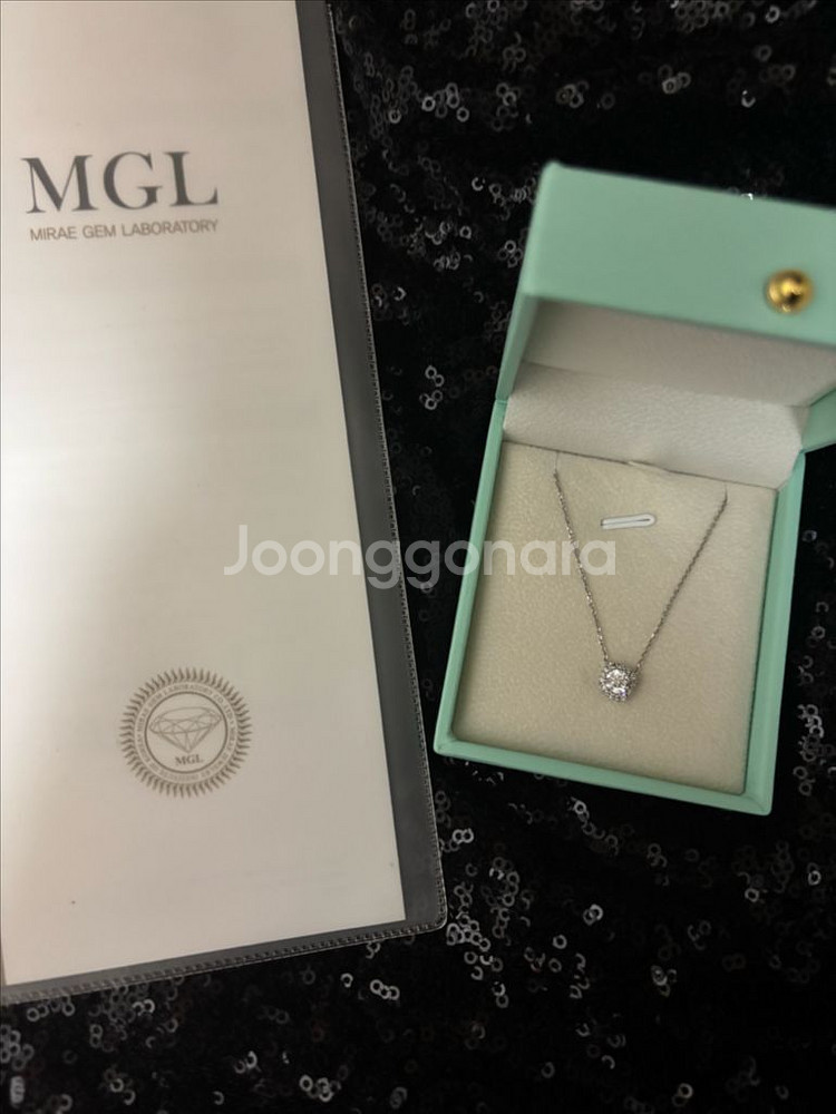 18k 랩다이아 최고급 화이트골드 목걸이--2