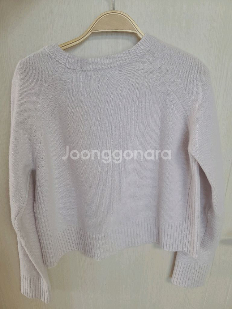 아뜨와 atoi 여성 연보라 라벤더 세미크롭 긴팔니트--5