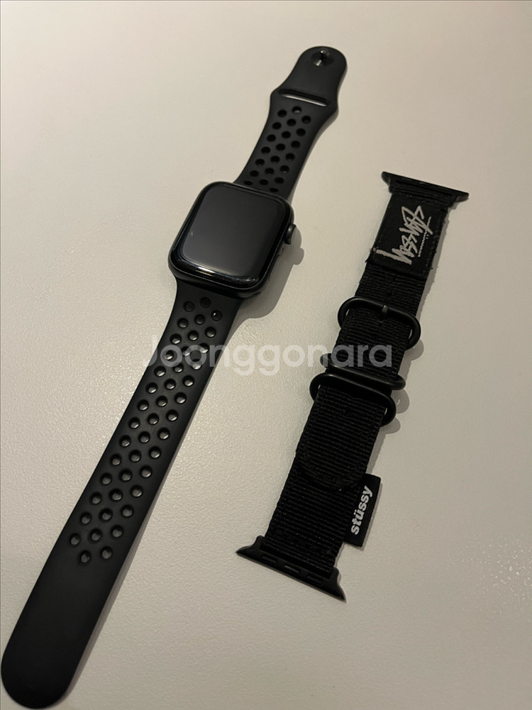 애플워치SE 나이키 44mm + 충전선, 커스텀 스트랩--0