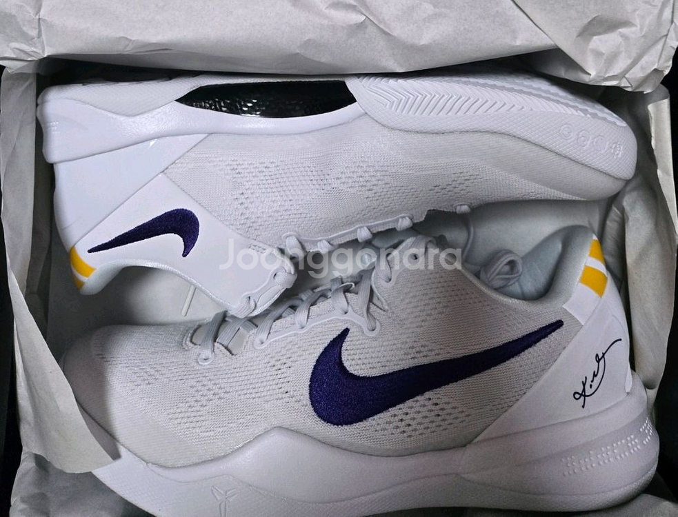 나이키 코비 8 프로트로 화이트 앤 코트 퍼플--0