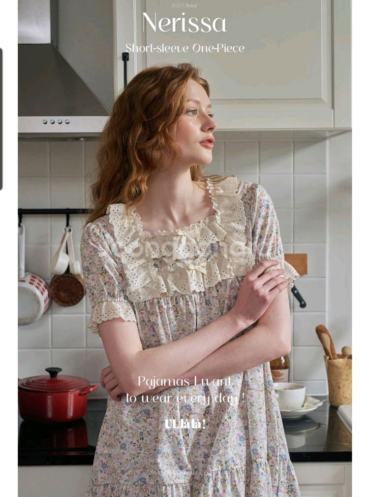 울랄라 파자마 네리사 반팔 원피스--1