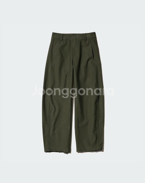 유니클로 저지배럴레그팬츠 카키 스몰 새상품--0