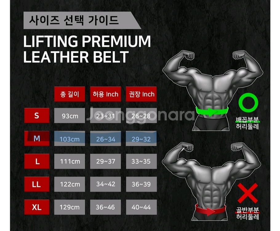 제로투히어로 리프팅 헬스 벨트 M사이즈--4