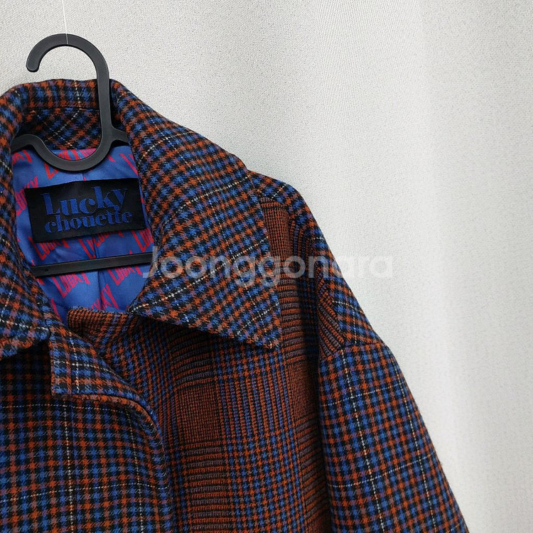 럭키슈에뜨 체크 벨트 롱코트--2