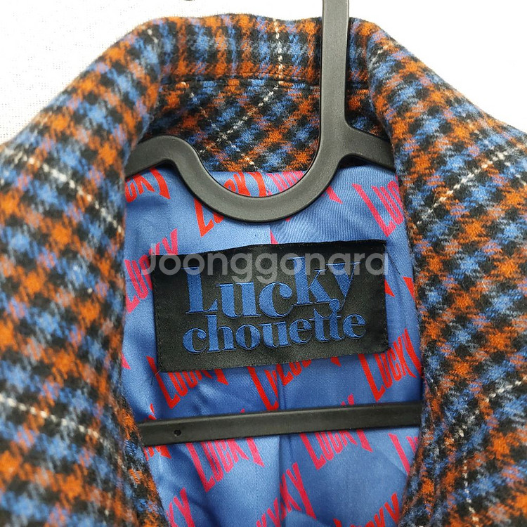 럭키슈에뜨 체크 벨트 롱코트--1