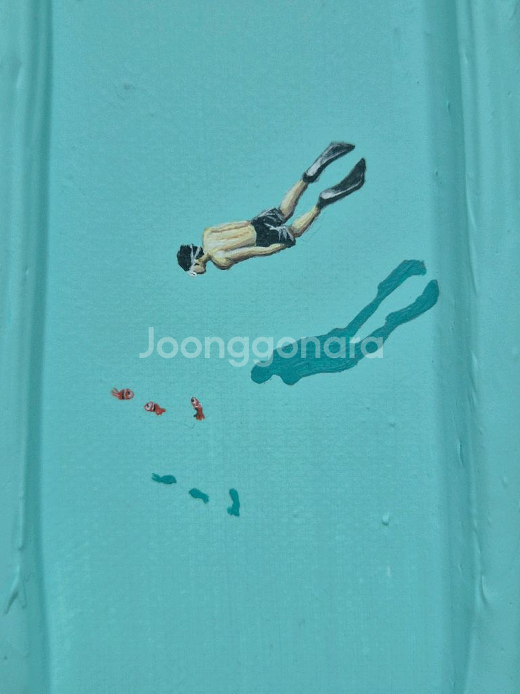 해변 바다 스노클링 그림 인테리어 액자 유화 포스터--6
