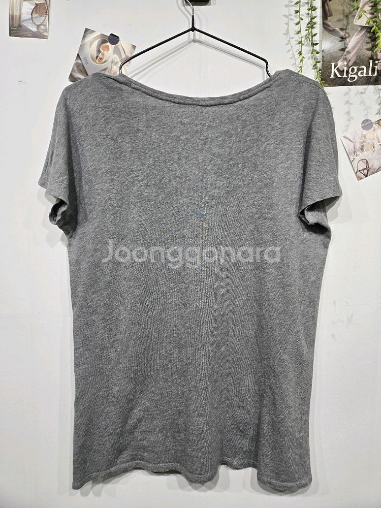 쟈딕앤볼테르 회색 컷아웃 반팔 티셔츠--3