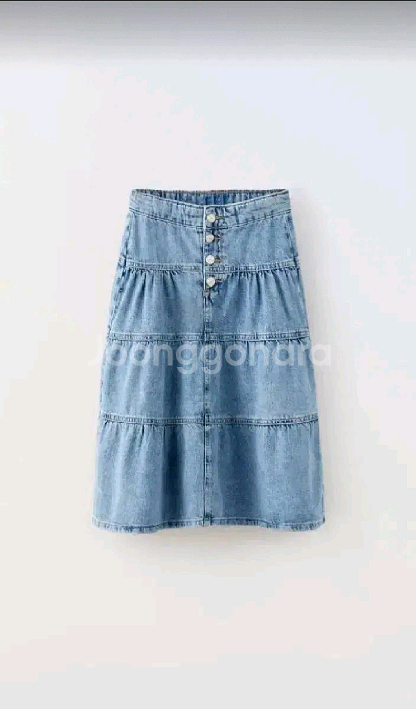 자라키즈 패널 미디 데님 스커트 새상품--0