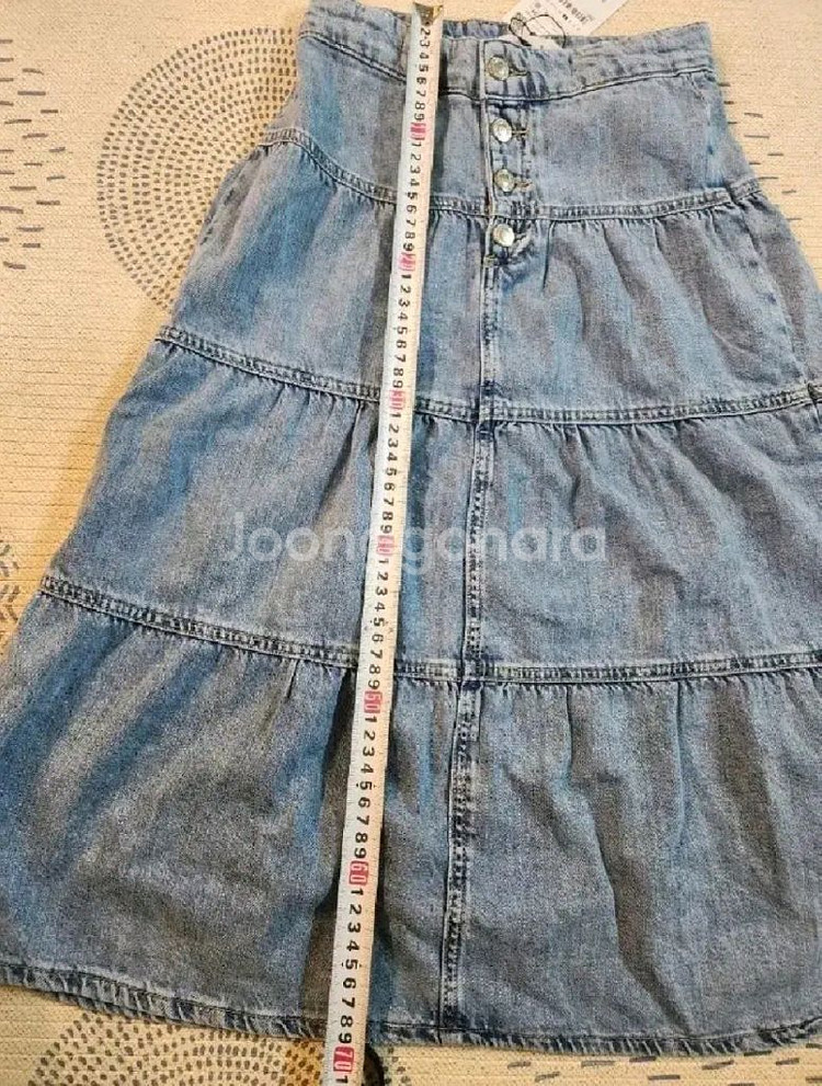 자라키즈 패널 미디 데님 스커트 새상품--5