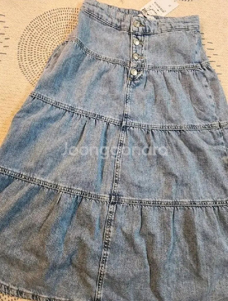 자라키즈 패널 미디 데님 스커트 새상품--6