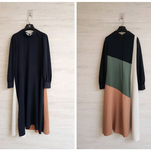 주크 컬러배색 롱원피스 55사이즈