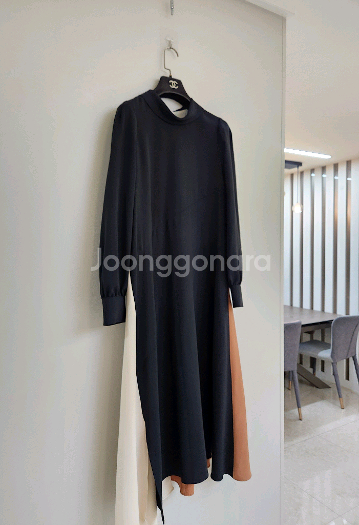 주크 컬러배색 롱원피스 55사이즈--3